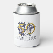 50とモダン素晴らしい金ゴールドブルータイポグラフィフローラ 缶クーラー (缶裏面)