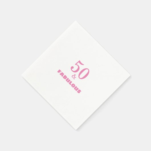 50と素敵なピンクのスタイリッシュ誕生日パーティーかわいい スタンダードカクテルナプキン (角)