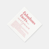 50と素晴らしいおもしろいファクトピンク誕生日ナプキンス スタンダードカクテルナプキン (角)