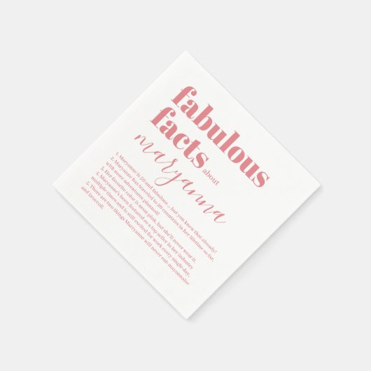 50と素晴らしいおもしろいファクトピンク誕生日ナプキンス スタンダードカクテルナプキン (角)