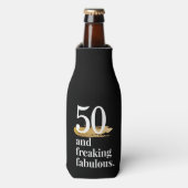 50と素晴らしいおもしろい誕生日ビール ボトルクーラー (ボトル正面)