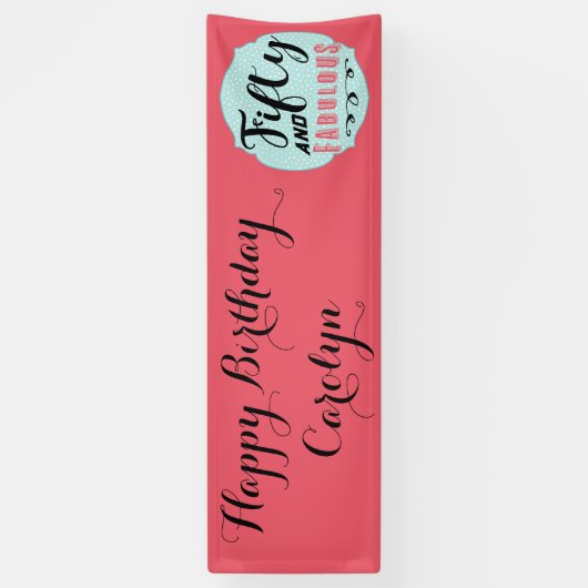 50と素晴らしいおもしろい誕生祝いバナー 横断幕 (縦)