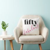 50と素晴らしいはっきりしたブラックとピンクの文字 クッション (椅子)