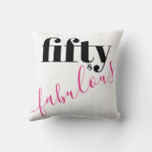 50と素晴らしいはっきりしたブラックとピンクの文字 クッション (裏面)