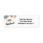 50と素晴らしいはっきりした誕生日差出人住所 ラベル (正面)