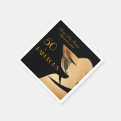 50と素晴らしいアールデコエレガント金ゴールド50誕生日 スタンダードカクテルナプキン (角)