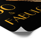 50と素晴らしいアールデコエレガント金ゴールド50誕生日 ポスター (角)