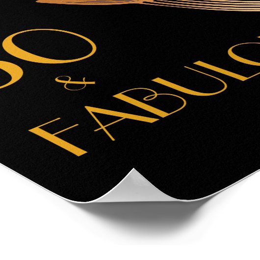 50と素晴らしいアールデコエレガント金ゴールド50誕生日 ポスター (角)