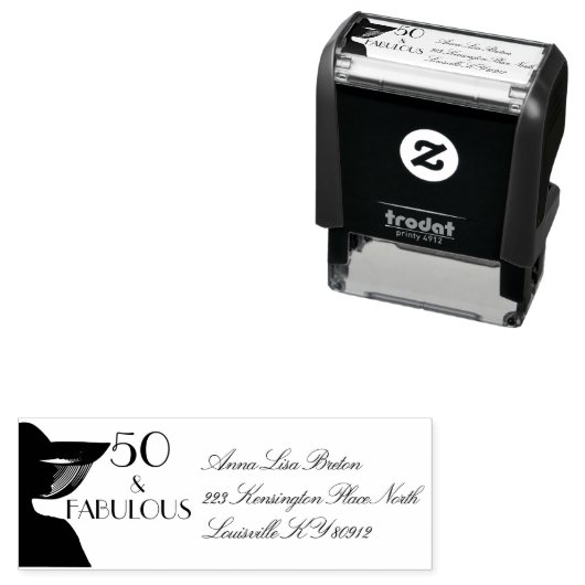 50と素晴らしいアールデコエレガント50誕生日 セルフインキングスタンプ (インサイチュ)