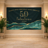 50と素晴らしいエメラルドグリーンアゲート50誕生日 横断幕