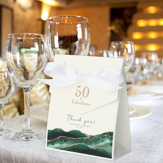 50と素晴らしいエメラルドグリーン金ゴールドAgateありがとう フェイバーボックス