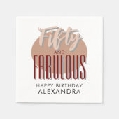 50と素晴らしいエレガントな誕生日パーティナプキン スタンダードカクテルナプキン (正面)