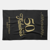 50と素晴らしいエレガントオーナメント50誕生日 キッチンタオル (横)