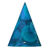 50と素晴らしいエレガント海ブルー誕生日 パーティーハット (左)