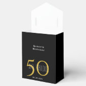 50と素晴らしいエレガント誕生日ブラックと金ゴールド フェイバーボックス (オープン)