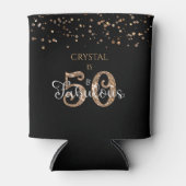 50と素晴らしいエレガント銅金ゴールド紙吹雪ブラック 缶クーラー (正面)