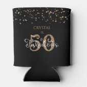 50と素晴らしいエレガント銅金ゴールド紙吹雪ブラック 缶クーラー (裏面)