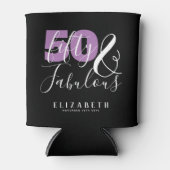 50と素晴らしいエレガント50th誕生日パーティブラック 缶クーラー (正面)
