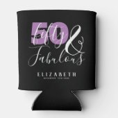 50と素晴らしいエレガント50th誕生日パーティブラック 缶クーラー (裏面)