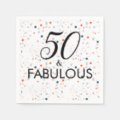 50と素晴らしいカスタマイズ可能な誕生日パーティー スタンダードカクテルナプキン (正面)