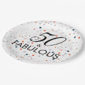 50と素晴らしいカスタマイズ可能な誕生日パーティー ペーパープレート (アングル)