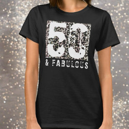 50と素晴らしいカスタムグリッター誕生日パーティーグロー Tシャツ