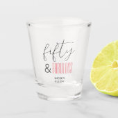 50と素晴らしいカスタム誕生日スモダンクリプト ショットグラス (正面)