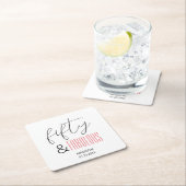 50と素晴らしいカスタム誕生日スモダンクリプト スクエアペーパーコースター (インサイチュ)