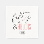 50と素晴らしいカスタム誕生日スモダンクリプト スタンダードカクテルナプキン (正面)