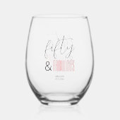 50と素晴らしいカスタム誕生日スモダンクリプト ステムなしワイングラス (裏面)