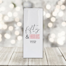 50と素晴らしいカスタム誕生日スモダンクリプト ワインギフトバッグ