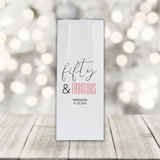 50と素晴らしいカスタム誕生日スモダンクリプト ワインギフトバッグ