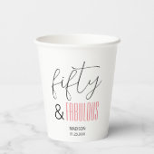 50と素晴らしいカスタム誕生日スモダンクリプト 紙コップ (裏面)