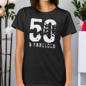 50と素晴らしいカスタム誕生日白黒モダン Tシャツ