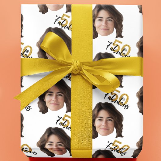 50と素晴らしいカスタム顔写真 ラッピングペーパー