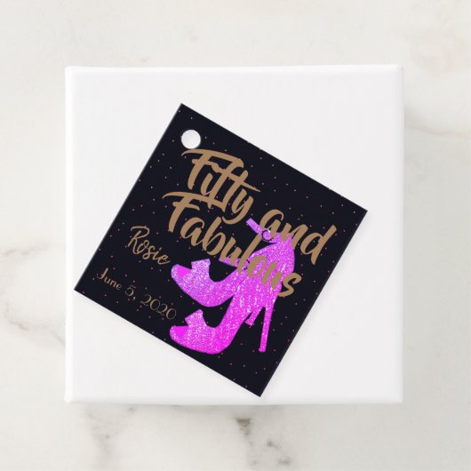 50と素晴らしいガーリースパークリー熱ピンクシューズ文字 フェイバータグ (インサイチュ)