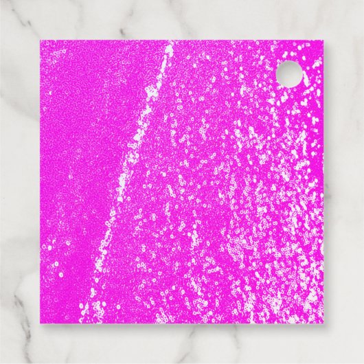 50と素晴らしいガーリースパークリー熱ピンクシューズ文字 フェイバータグ (裏面)