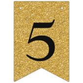 50と素晴らしいキラキラ金ゴールドとブラック誕生日 バンティングフラッグ (第3の旗)