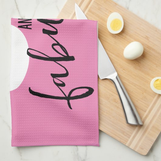 50と素晴らしいギフト50th誕生日パーティーピンク キッチンタオル (四つ折り)