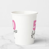 50と素晴らしいギフト50th誕生日パーティーピンク 紙コップ (左)