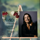 50と素晴らしいグラムバラフローラ誕生日パーティー アクリルサイン (ニュートラル)