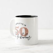 50と素晴らしいグリッターバラ金ゴールド50誕生日 ツートーンマグカップ (正面左)
