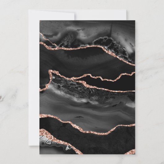 50と素晴らしいグリッターバラ金ゴールド50誕生日 招待状 (裏面)