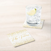 50と素晴らしいグリッター誕生日パーティー スクエアペーパーコースター (インサイチュ)