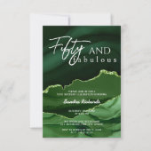 50と素晴らしいグリーンアゲート50誕生日 招待状 (正面)