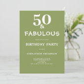 50と素晴らしいグリーン誕生日 招待状 (スタンド正面)