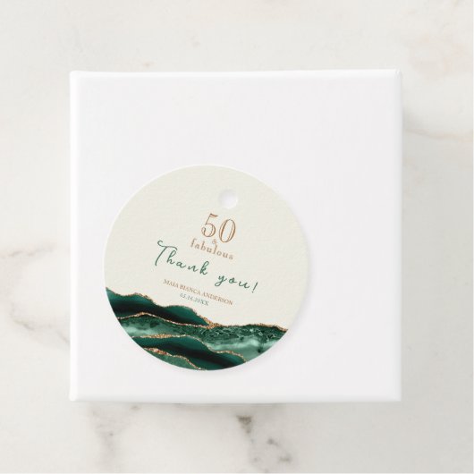 50と素晴らしいグリーン金ゴールドAgateありがとう フェイバータグ (インサイチュ)