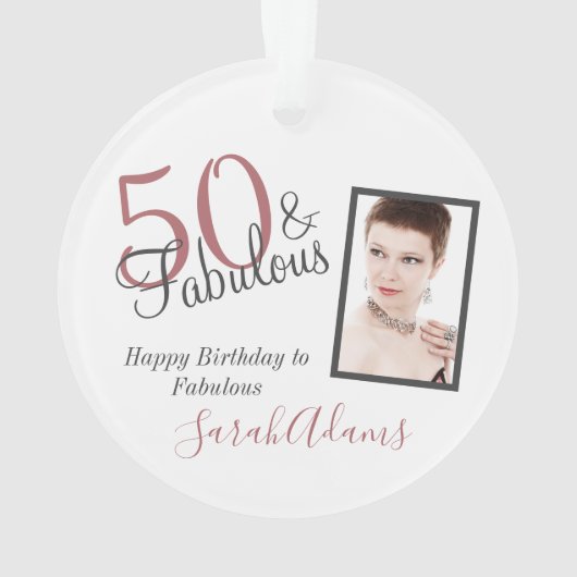 50と素晴らしいグレーシェード誕生日アクリル オーナメント (裏面)