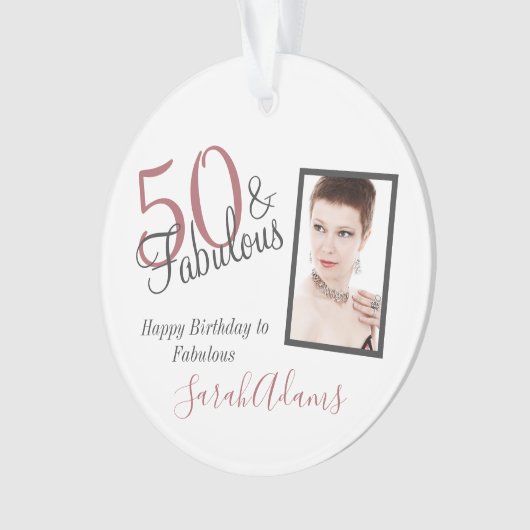 50と素晴らしいグレーシェード誕生日アクリル オーナメント (正面)