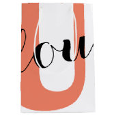 50と素晴らしいコーラルはっきりした50th誕生日パーティー ミディアムペーパーバッグ (正面)